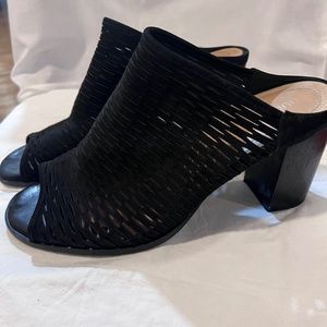 Nurture Wrenna Women's Suede Laser Cut Slip on Block Heel Mule, Size 10M